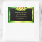 Zwarte groene marmer Product Labels die Rozen bloe (Tas)