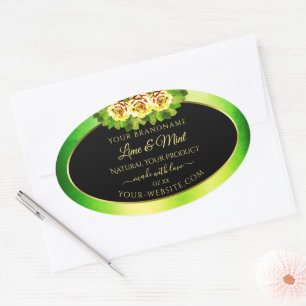 Zwarte groene marmer Product Labels die Rozen bloe