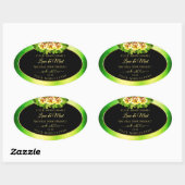 Zwarte groene marmer Product Labels die Rozen bloe (Vel)