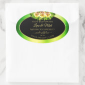 Zwarte groene marmer Product Labels die Rozen bloe (Tas)