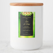 Zwarte groene marmer Product Labels die Rozen bloe Voedselcontainer Etiket (Voorkant)