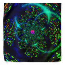 Zwarte Groene Neon Kosmische Fractale Kunst