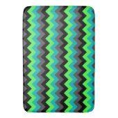 Zwarte groene ombre chevrons grote badmat (Voorkant Verticaal)