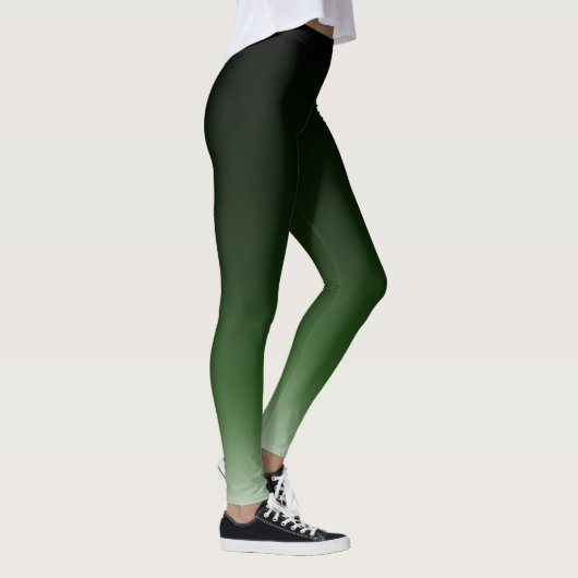 Zwarte groene ombre gradiënt faden leggings (Rechts)