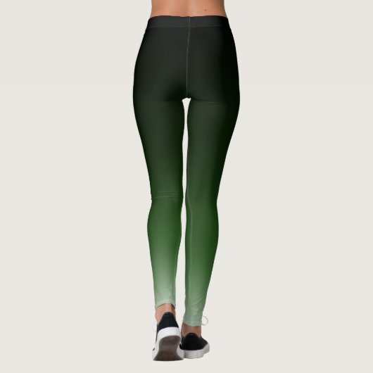 Zwarte groene ombre gradiënt faden leggings (Achterkant)