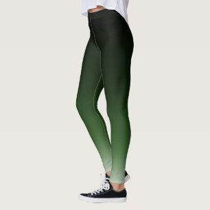Zwarte groene ombre gradiënt faden leggings