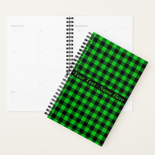Zwarte Groene Planner Gepersonaliseerde Aangepaste (Display)