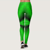 Zwarte groene regenboog in Elephantenskin leathero Leggings (Achterkant)