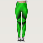 Zwarte groene regenboog in Elephantenskin leathero Leggings (Voorkant)