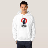 Zwarte & Groene Samurai Hoofd – Maximalistische St Hoodie (Voorkant volledig)