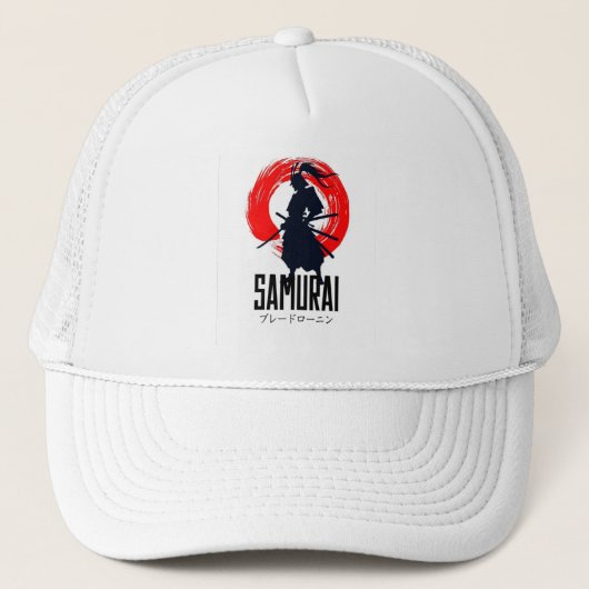 Zwarte & Groene Samurai Hoofd – Warrior Street Cap Trucker Pet (Voorkant)