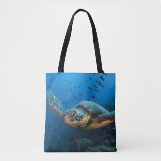 Zwarte (Groene) Schildpad (Chelonia agassizi) Tote Bag (Voorkant)
