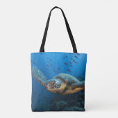 Zwarte (Groene) Schildpad (Chelonia agassizi) Tote Bag (Achterkant)
