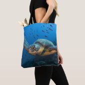 Zwarte (Groene) Schildpad (Chelonia agassizi) Tote Bag (Dichtbij)