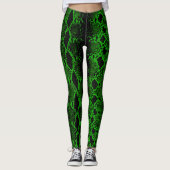 Zwarte groene slangenhuid leggings (Voorkant)