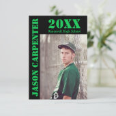Zwarte/Groene Stencil letters - 3x5Afstudeerder Aa Kaart (Staand voorkant)