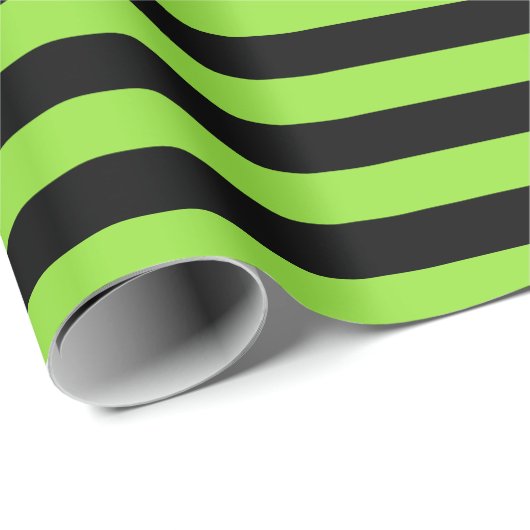 Zwarte groene stripes op halve dag - Aangepaste te Cadeaupapier (Rol Hoek)