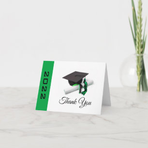 Zwarte & groene stuifkast en tassel bedankkaart