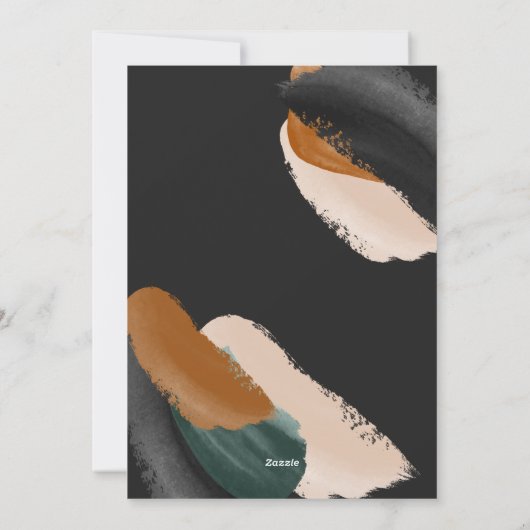 Zwarte Groene terracotta moderne minimale waterver Feestdagenkaart (Achterkant)