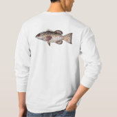 Zwarte Groepering - Witte lange hoes T-shirt (Achterkant)