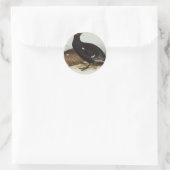Zwarte Groot Ronde Sticker (Tas)