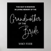 Zwarte grootmoeder van de Bride Memorial Wedding Poster (Voorkant)