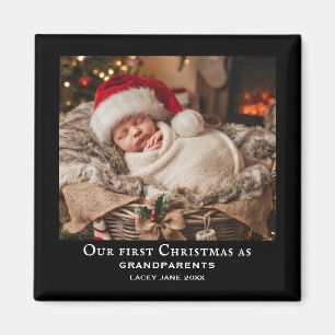 Zwarte grootouders eerste kerst baby foto  magneet