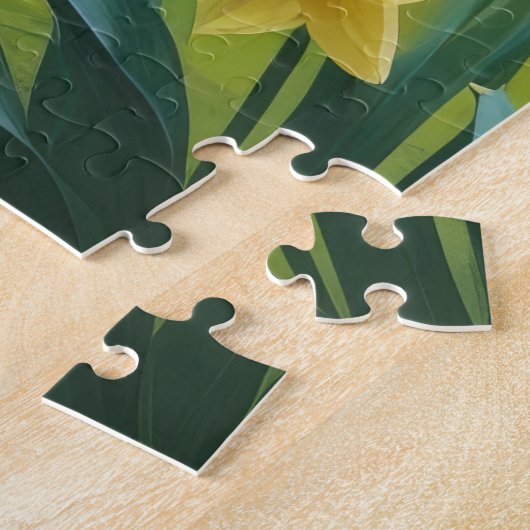 Zwarte Grote Deen Hond Spring Bloemen Schilderen Legpuzzel (Zijkant)