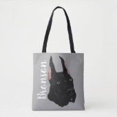 Zwarte Grote Deen Tote Bag (Voorkant)