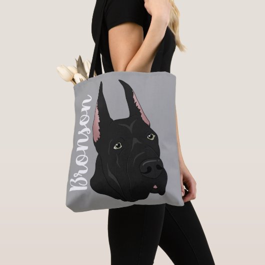 Zwarte Grote Deen Tote Bag (Dichtbij)