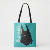 Zwarte Grote Deen Tote Bag (Voorkant)