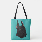 Zwarte Grote Deen Tote Bag (Achterkant)