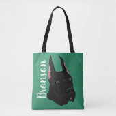 Zwarte Grote Deen Tote Bag (Voorkant)