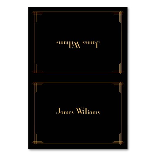 Zwarte Grote Gatsby Art Deco Plaatskaarten Kaart (Voorkant)