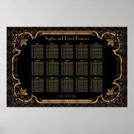 Zwarte Grote Gatsby Art Deco-zetkaart uit de jaren Poster