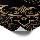 Zwarte Grote Gatsby Art Deco-zetkaart uit de jaren Poster (Hoek)
