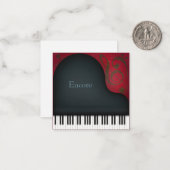 Zwarte Grote Piano Custom Mini Notitiekaartje (Voorkant / Achterkant in situ)