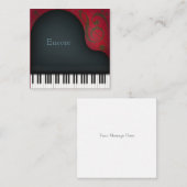 Zwarte Grote Piano Custom Mini Notitiekaartje (Voorkant / Achterkant)