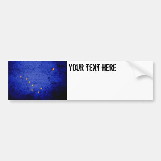 Zwarte Grunge Alaska State Flag Bumpersticker (Voorkant)