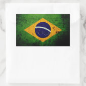 Zwarte Grunge Brazilië Vlag Rechthoekige Sticker (Tas)