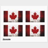 Zwarte Grunge Canada Vlag Rechthoekige Sticker (Vel)