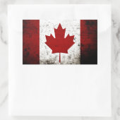 Zwarte Grunge Canada Vlag Rechthoekige Sticker (Tas)