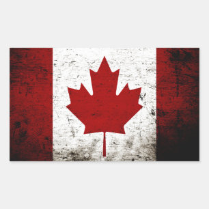 Zwarte Grunge Canada Vlag Rechthoekige Sticker
