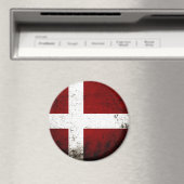Zwarte Grunge Denemarken Vlag Magneet (Insitu (Vaatwasser))