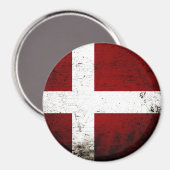 Zwarte Grunge Denemarken Vlag Magneet (Voorkant / Achterkant)