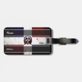 Zwarte Grunge Dominicaanse Republiek Vlag Bagagelabel (Achterkant horizontaal)