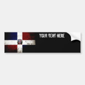 Zwarte Grunge Dominicaanse Republiek Vlag Bumpersticker (Voorkant)