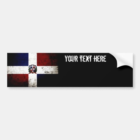 Zwarte Grunge Dominicaanse Republiek Vlag Bumpersticker (Voorkant)