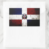 Zwarte Grunge Dominicaanse Republiek Vlag Rechthoekige Sticker (Tas)