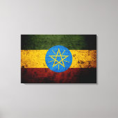 Zwarte Grunge Ethiopische vlag Canvas Afdruk (Voorkant)